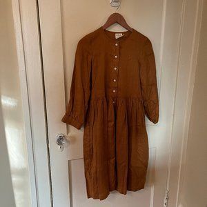 Beaton Linen Gathered Dress